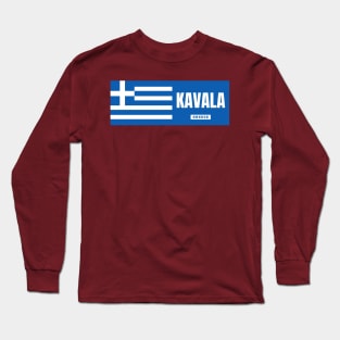 Kavala City with Greek Flag Long Sleeve T-Shirt